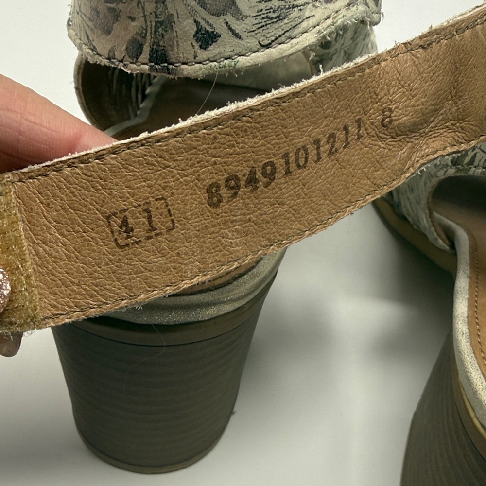 Remonte Woven or Perforated Upper  Metalic Gray Block Heel Sandals 41 Leather - Picture 10 of 12